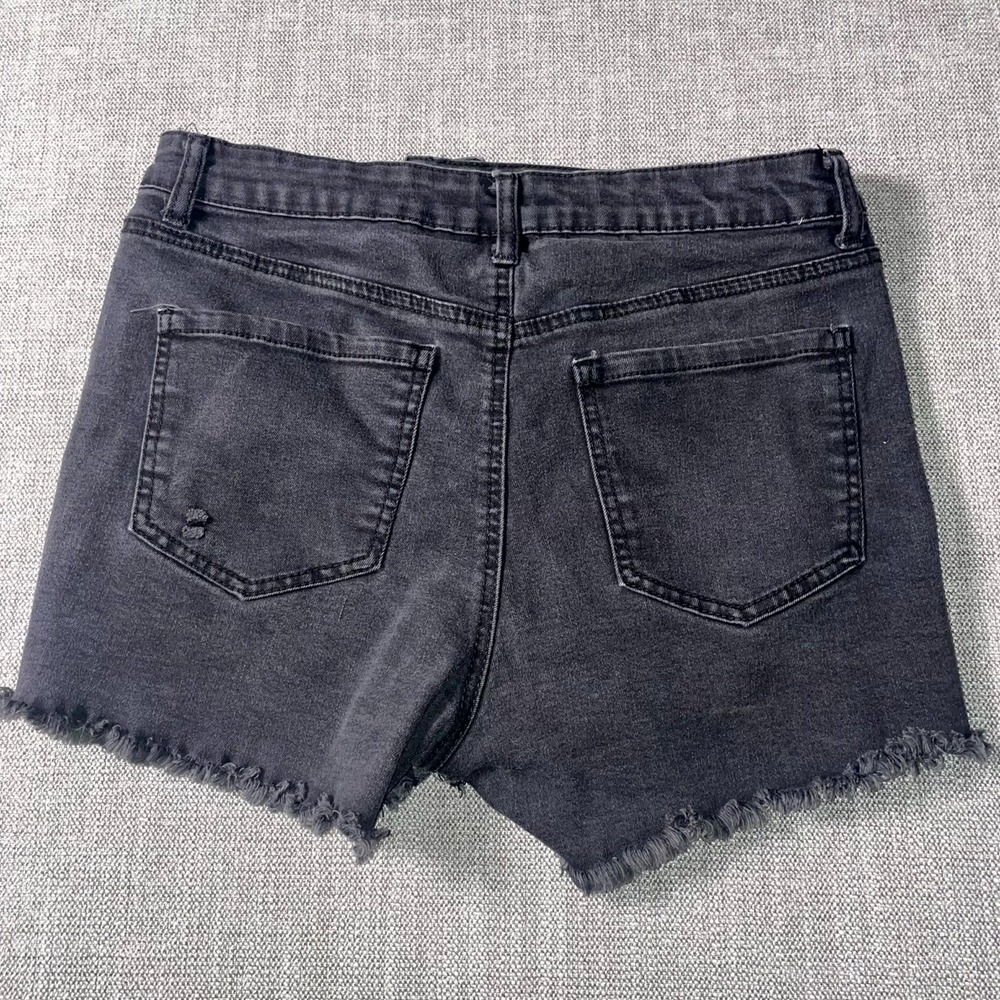 Wax Jean Cut Off Shorts Womens XL Gray Denim Cotton High Rise Distressed Pockets - Picture 2 of 11